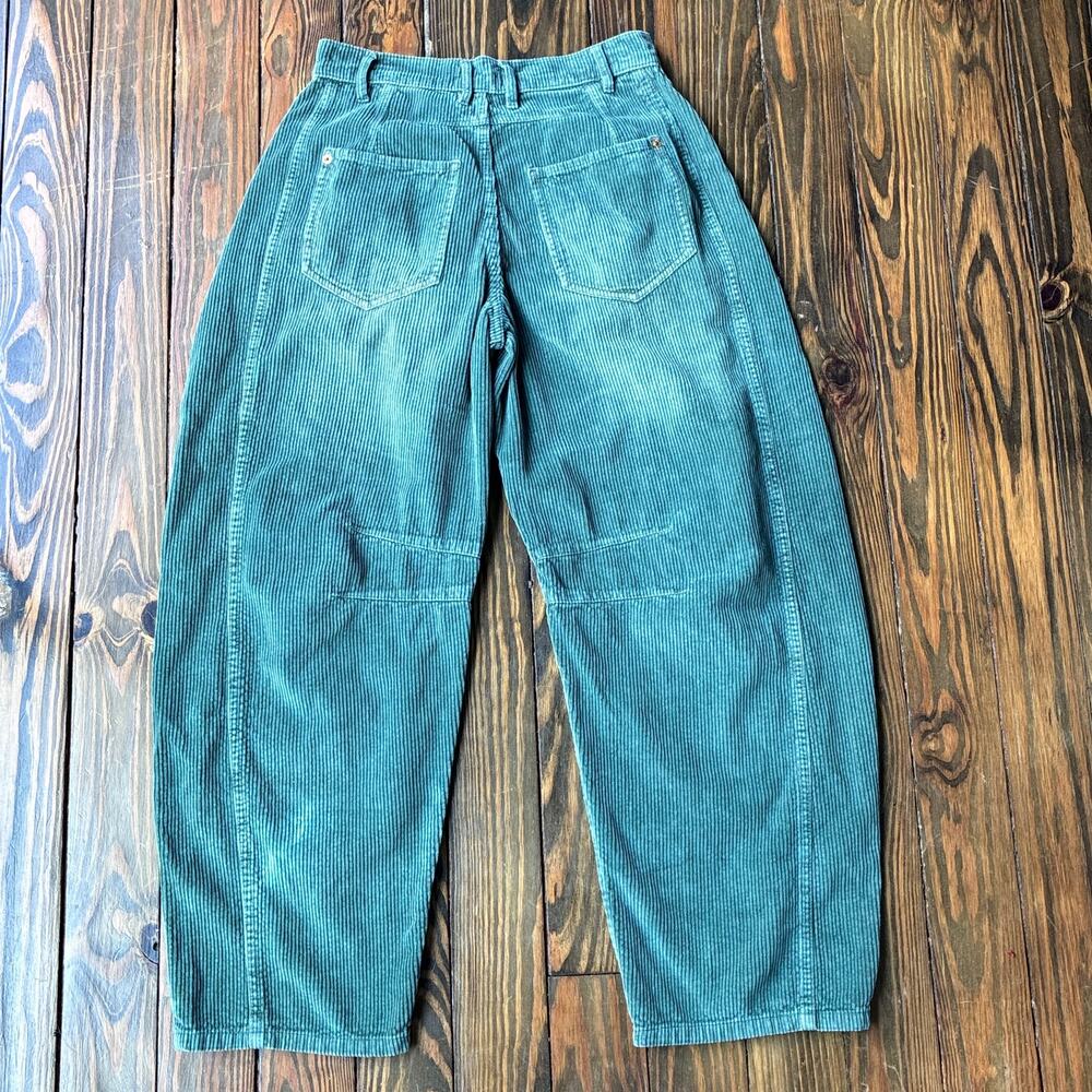 Free People Good Luck Mid Rise Cord Barrel Pants -Size 25- NWOT - Picture 8 of 10